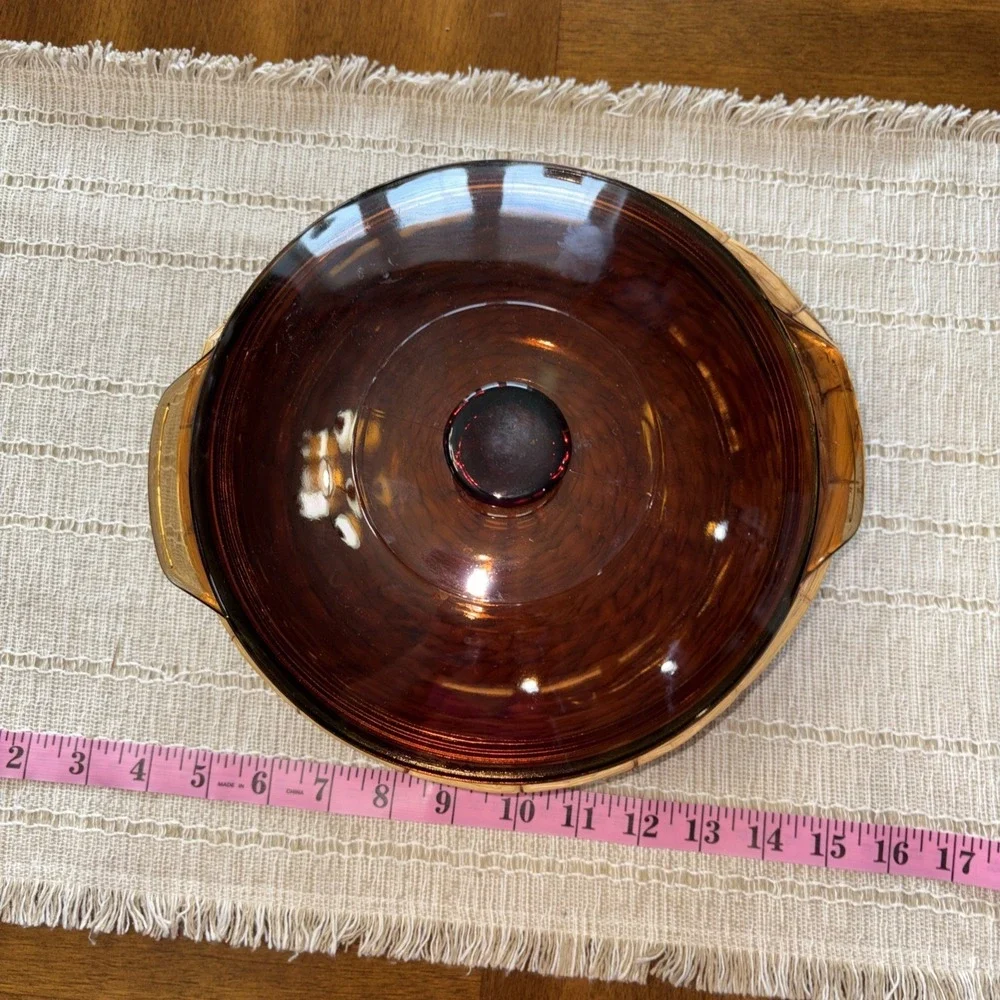 Anchor Hocking‎ Fire King #437 Amber Casserole Dish with Lid & Basket 1-1/2 QT